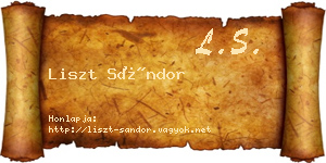 Liszt Sándor névjegykártya