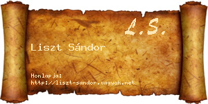 Liszt Sándor névjegykártya